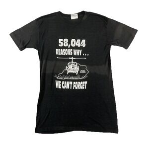 Vintage Oneita Shirt Mens Medium Black POW MIA 58044 Vietnam Double Sided Tee
